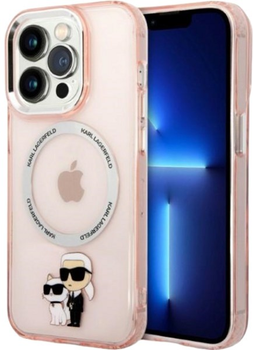 Etui Karl Lagerfeld Karl&Choupette Aluminium Magsafe do Apple iPhone 14 Pro Max Pink (3666339087357)