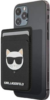 Etui Karl Lagerfeld Wallet Card Slot Saffiano Choupette Head MagSafe Black (3666339001810)