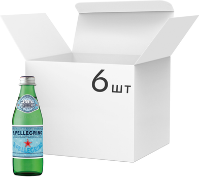 Упаковка мінеральної газованої води S.Pellegrino 0.25 л Мультипак х 6 пляшок (8002270021060_8002270000300)