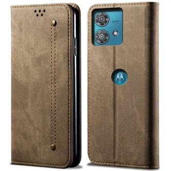 Чехол-книжка с кармашками UniCase Jeans Wallet для Motorola Edge 40 Neo - Khaki