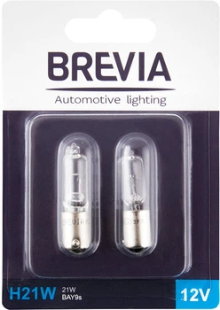 Автолампа Brevia H21W 12V 21W BAY9s blister 2 шт. (12329B2)