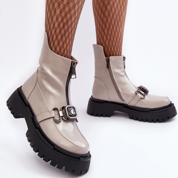 Жіночі зимові черевики високі S.Barski D&A MR870-94 37 Світло-сірі (5905677949681)