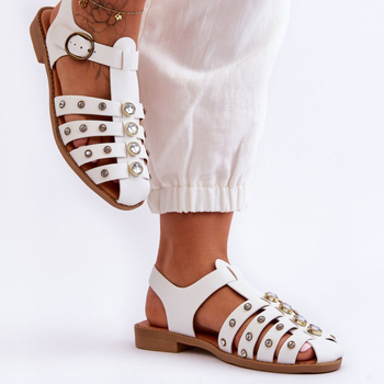 Sandały damskie rzymianki Ascot 38 Białe (5905677421682)