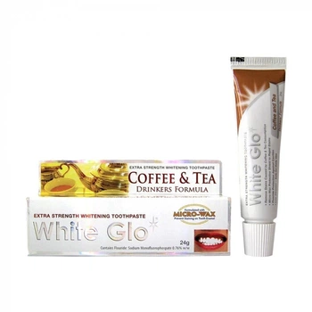 White Glo зубная паста 24гр отбеливающая для любителей кофе и чая