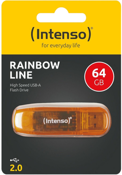 Флеш пам'ять Intenso Rainbow Line 64GB USB 2.0 Transparent-Orange (4034303015924)