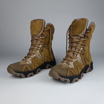 Зимові шкіряні берці Oksy Tactical на мембрані GORE-TEX черевики Coyote розмір 45