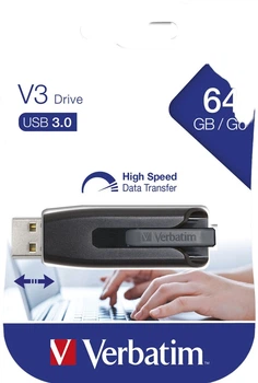 Флеш память Verbatim Storen Go V3 64GB USB 3.2 Black (23942491743)
