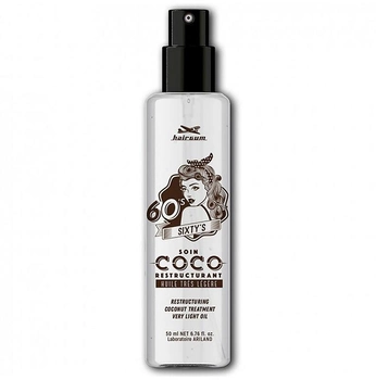 Кокосова олія для волосся Hairgum Відновлювальна кокосова олія Sixty's 50 мл (3426354088612)