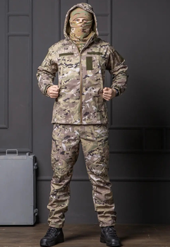 Чоловічий демісезонний Костюм мультикам Softshell із Липучками під Шеврони Куртка та штани S