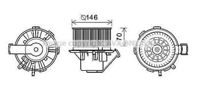 Вентилятор печки AVA COOLING MS8647 Mercedes Sprinter A0008356007, 0008356007