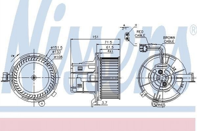 Вентилятор пічки NISSENS 87109 Mercedes E-Class, C-Class, GLK-Class 2048200008, 2048200208, A2048200208
