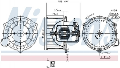 Вентилятор печки NISSENS 87234 Hyundai Accent, Getz 971121C000