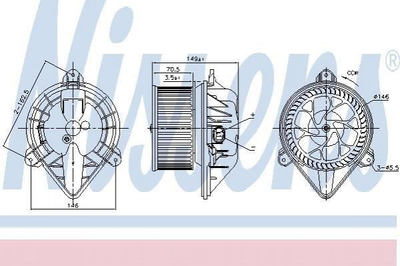 Вентилятор пічки NISSENS 87174 Peugeot 406, 607 6441K9, E165143