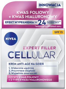 Krem do twarzy Nivea Cellular Expert Filler SPF15 anti-age 50 ml (9005800244143)