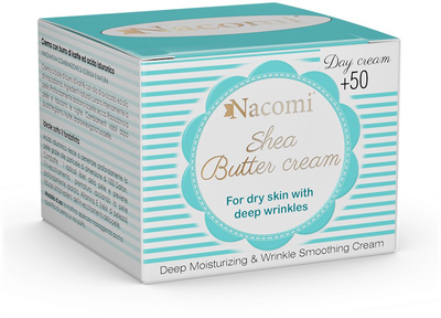 Krem do twarzy Nacomi Shea Butter Cream z witaminą E i kwasem hialuronowym 50+ 50 ml (5901878688046)