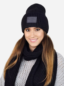 Комплект жіночий (шапка+шарф) Kamea K.23.219.08 One Size Чорний (5903246760330)