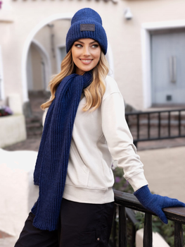 Комплект жіночий (шапка+шарф) Kamea K.23.219.12 One Size Темно-синій (5903246760354)