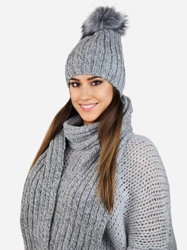 Комплект жіночий (шапка+шарф) Kamea K.22.261.06 One Size Сірий (5903246771404)