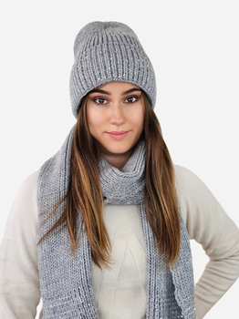 Комплект жіночий (шапка+шарф) Kamea K.23.230.06 One Size Сірий (5903246784800)