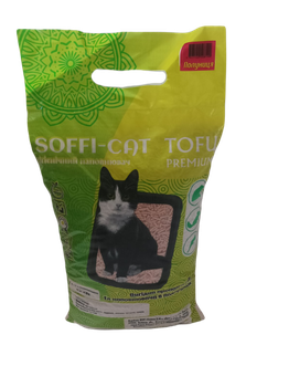 Наповнювач для котячого туалету соєвий 3 кг (7 л) Soffi-Cat Tofu Полуниця