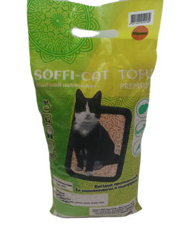 Наповнювач для котячого туалету соєвий 3 кг (7 л) Soffi-Cat Tofu Персик