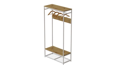 Вешалка напольная модульная Ferrum-decor Трелис 15 180x90x38 белый ДСП Дуб Артизан 16мм (XK00333)