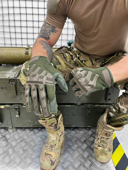 Перчатки Mechanix M-PACT тактические с защитой от ударов олива размер M