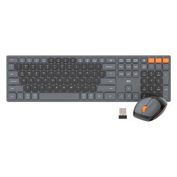 Клавіатура Бездротова Fantech Go WK895 Мембранна + Бездротова Миша 1600 DPI Bluetooth+2.4 Гц 2в1 для ПК, Ноутбука, ТБ Сірий