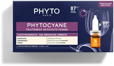 Ampułki do włosów Phyto Phytocyane Progressive Treatment 12 x 5 ml (3701436911461)