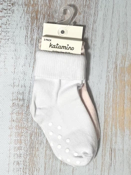 Дитячі шкарпетки Katamino Baby колір білий, рожевий, вік 18-24 м, розмір 22-23, 2 пари ( К44048)