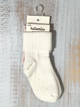 Дитячі шкарпетки Katamino Baby колір молочний, рожевий, вік 18-24 м, розмір 22-23, 2 пари ( К44109)