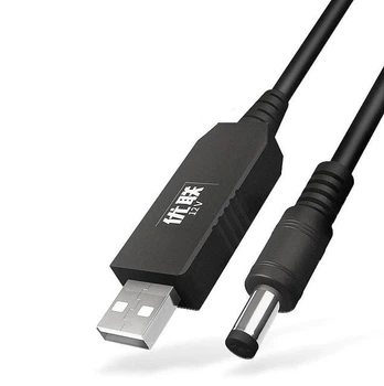 Кабель питания UnnLink USB 2.0 to DC 5.5x2.1 mm 12V 1A для Wi-Fi роутера 1M Black (YM1385)