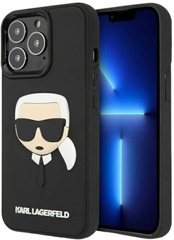 Etui CG Mobile Karl Lagerfeld 3D Rubber Karl`s Head do Apple iPhone 13/13 Pro Czarny (3666339028114)