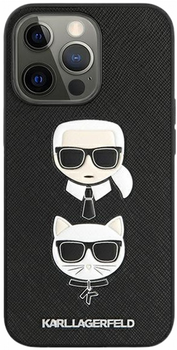 Etui CG Mobile Karl Lagerfeld Saffiano Karl&Choupette do Apple iPhone 13/13 Pro Czarny (3666339028671)