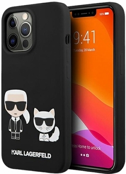 Etui CG Mobile Karl Lagerfeld Silicone Karl&Choupette do Apple iPhone 13/13 Pro Czarny (3666339027070)