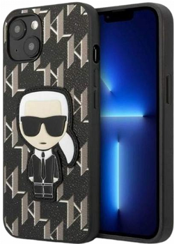 Панель CG Mobile Karl Lagerfeld Monogram Ikonik Patch для Apple iPhone 13 Black (3666339049379)