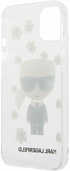 Etui CG Mobile Karl Lagerfeld Flower Iconic Karl do Apple iPhone 13 mini Przezroczysty (3666339049843)
