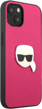 Etui CG Mobile Karl Lagerfeld Leather Iconic Karl Head Metal do Apple iPhone 13 mini Rozowy (3666339028572)