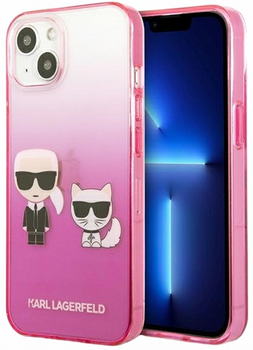 Панель CG Mobile Karl Lagerfeld Gradient Ikonik Karl&Choupette для Apple iPhone 13 mini Pink (3666339049201)