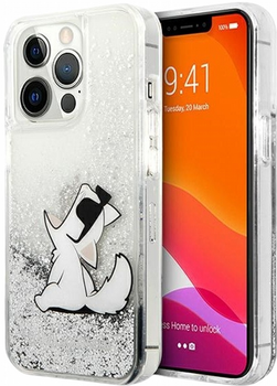 Панель CG Mobile Karl Lagerfeld Liquid Glitter Choupette Fun для Apple iPhone 13 Pro Max Silver (3666339029005)