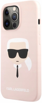 Etui CG Mobile Karl Lagerfeld Silicone Karl Head do Apple iPhone 13 Pro Max Jasnorozowy (3666339027766)