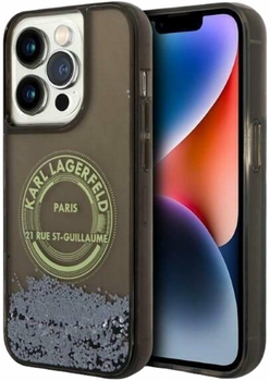 Панель CG Mobile Karl Lagerfeld Liquid Glitter RSG для Apple iPhone 14 Pro Black (3666339086022)