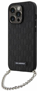 Панель CG Mobile Karl Lagerfeld Saffiano Monogram Chain для Apple iPhone 14 Pro Black (3666339122881)