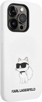 Etui CG Mobile Karl Lagerfeld Silicone Choupette do Apple iPhone 14 Pro Bialy (3666339086787)