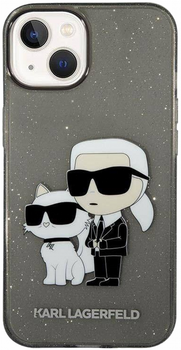 Etui CG Mobile Karl Lagerfeld Glitter Karl&Choupette do Apple iPhone 14 Plus Czarny (3666339087210)