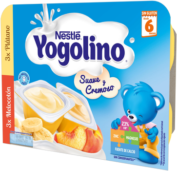 Jogurt Nestle Yogolino Banana and Peach 6 x 60 g (7613035737129)