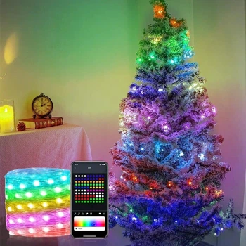 Светодиодная уличная LED гирлянда 20м Smart Bluetooth APP USB RGB Color 20M / 200LEDs