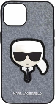 Панель CG Mobile Karl Lagerfeld Saffiano Karl Head Patch для Apple iPhone 14 Plus Silver (3666339077082)