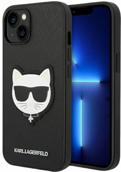 Etui CG Mobile Karl Lagerfeld Saffiano Choupette Head Patch do Apple iPhone 14 Plus Czarny (3666339076962)