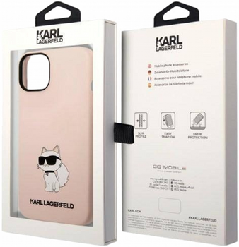 Etui CG Mobile Karl Lagerfeld Silicone Choupette do Apple iPhone 14 Plus Rozowy (3666339086695)